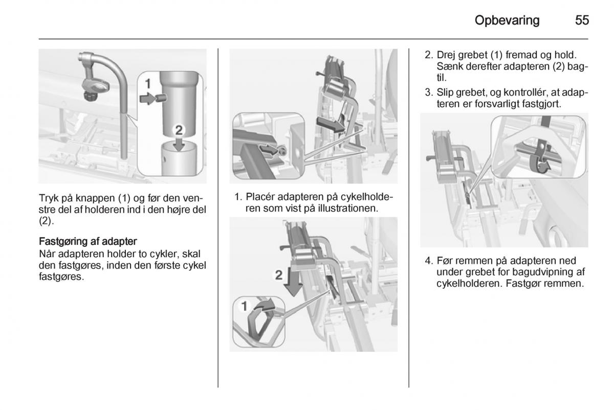 Opel Adam Bilens instruktionsbog / page 57