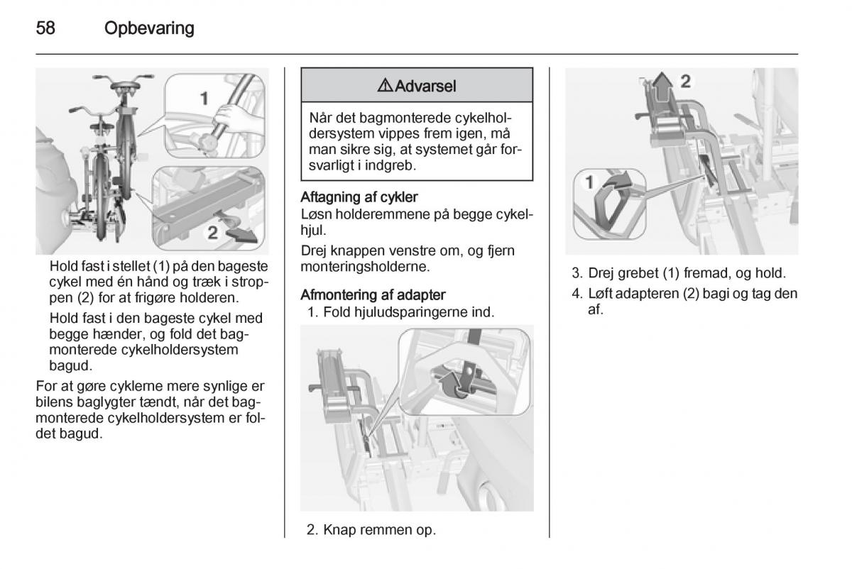 Opel Adam Bilens instruktionsbog / page 60