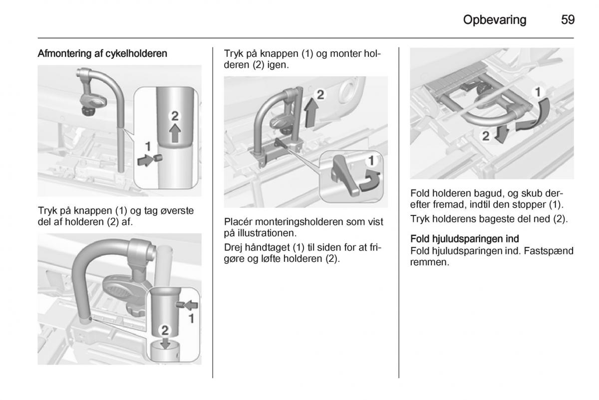 Opel Adam Bilens instruktionsbog / page 61