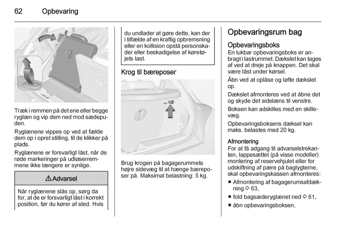 Opel Adam Bilens instruktionsbog / page 64