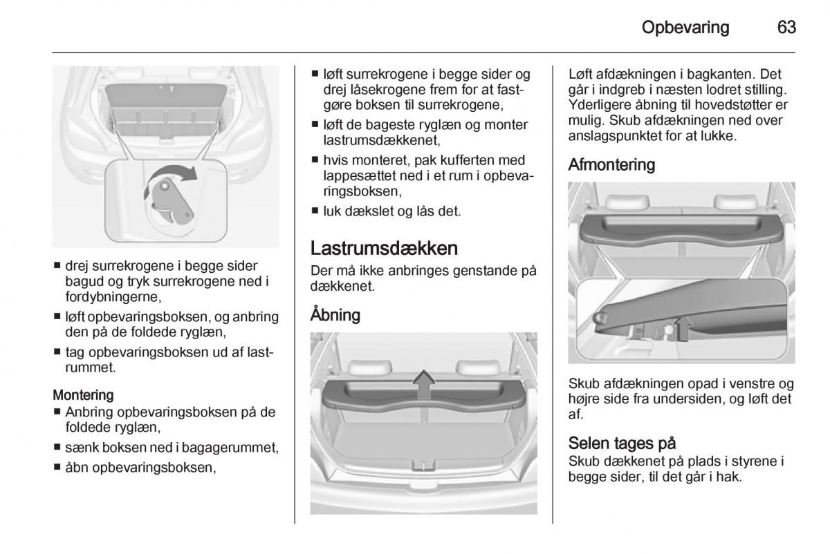 Opel Adam Bilens instruktionsbog / page 65