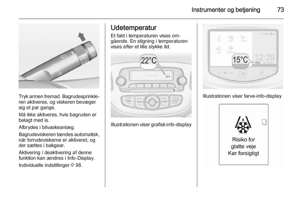 Opel Adam Bilens instruktionsbog / page 75