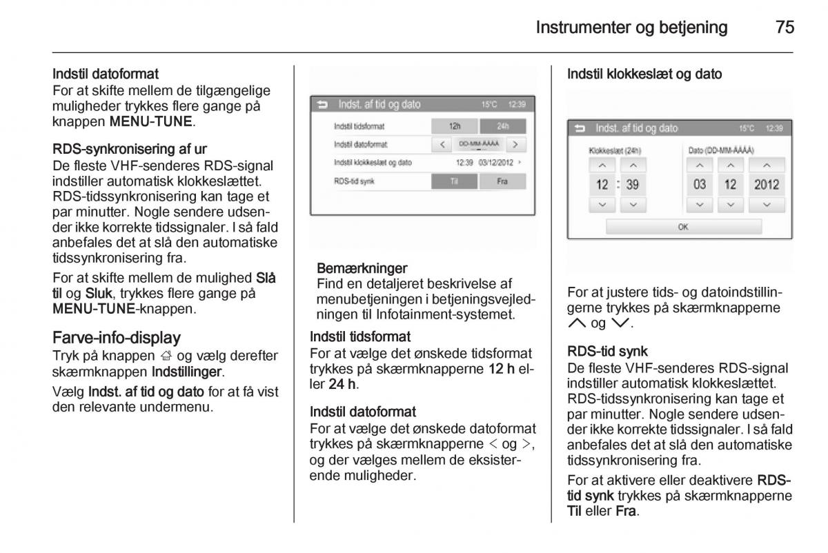 Opel Adam Bilens instruktionsbog / page 77