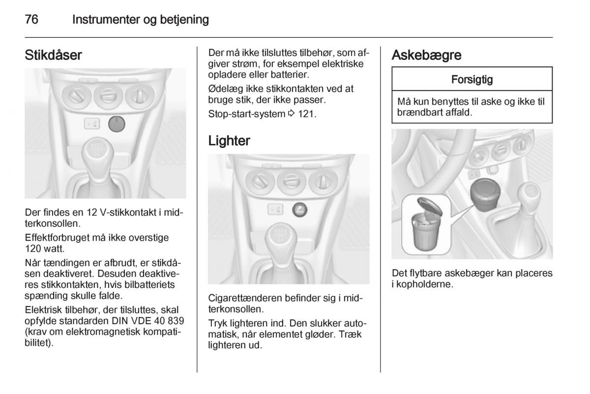 Opel Adam Bilens instruktionsbog / page 78