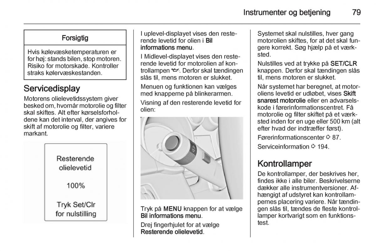 Opel Adam Bilens instruktionsbog / page 81