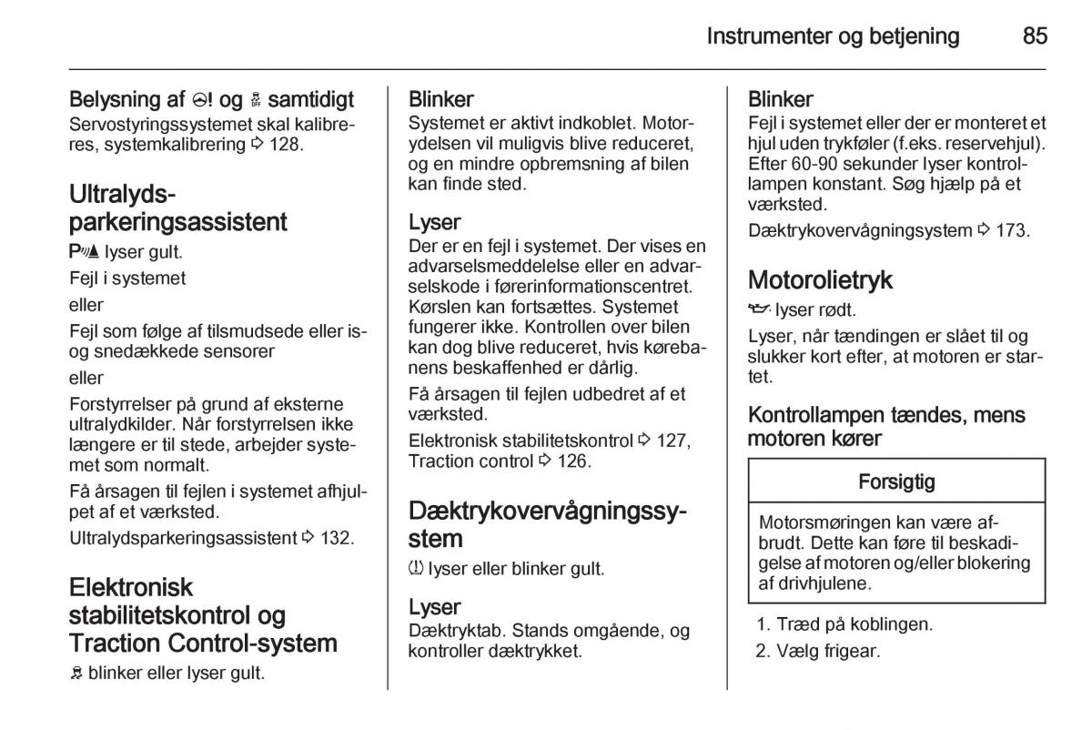 Opel Adam Bilens instruktionsbog / page 87