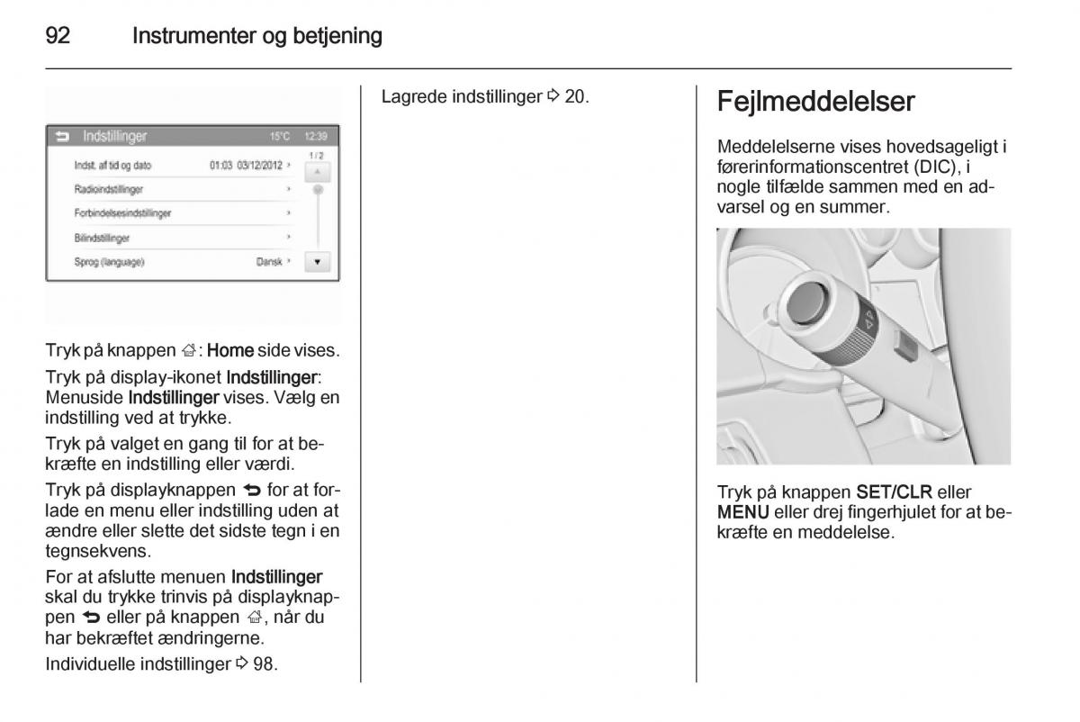 Opel Adam Bilens instruktionsbog / page 94