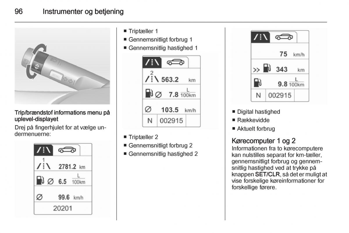 Opel Adam Bilens instruktionsbog / page 98