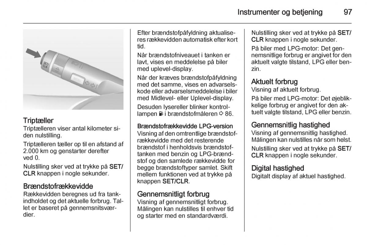 Opel Adam Bilens instruktionsbog / page 99