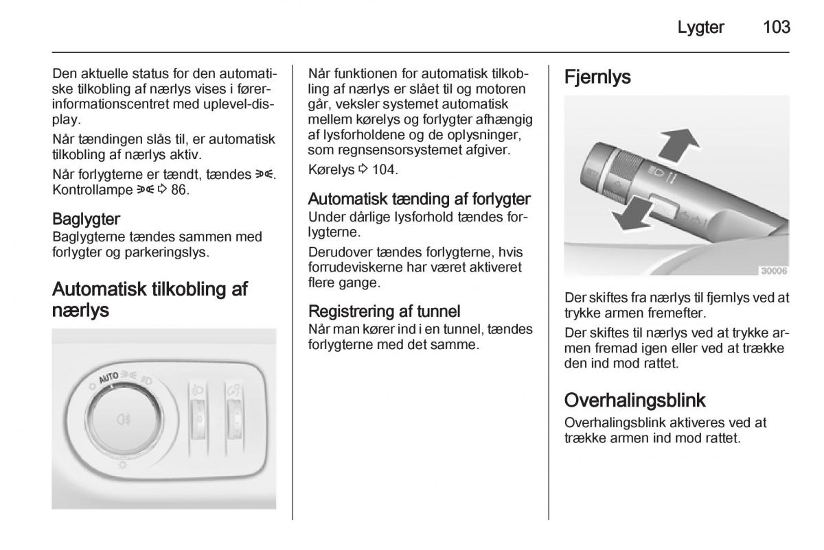 Opel Adam Bilens instruktionsbog / page 105