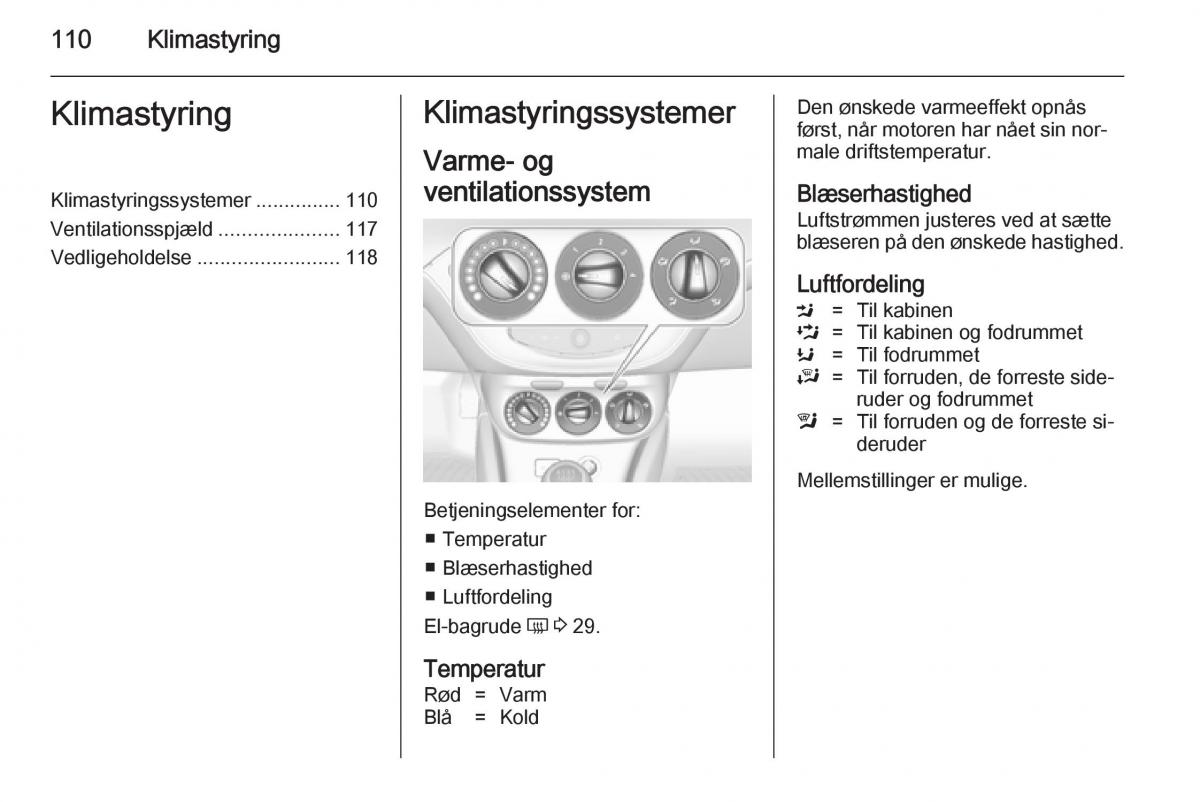 Opel Adam Bilens instruktionsbog / page 112