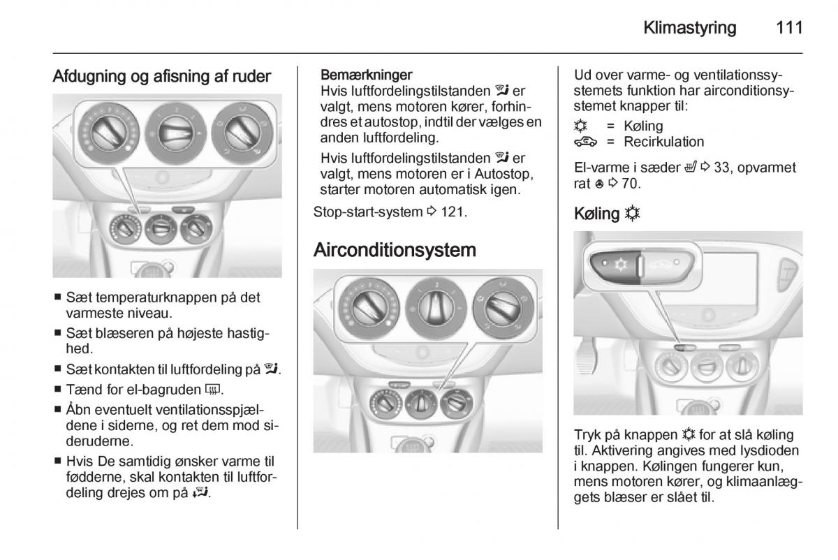 Opel Adam Bilens instruktionsbog / page 113