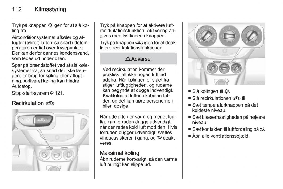 Opel Adam Bilens instruktionsbog / page 114