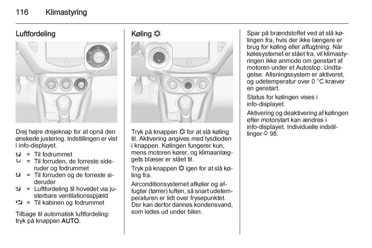 Opel Adam Bilens instruktionsbog / page 118