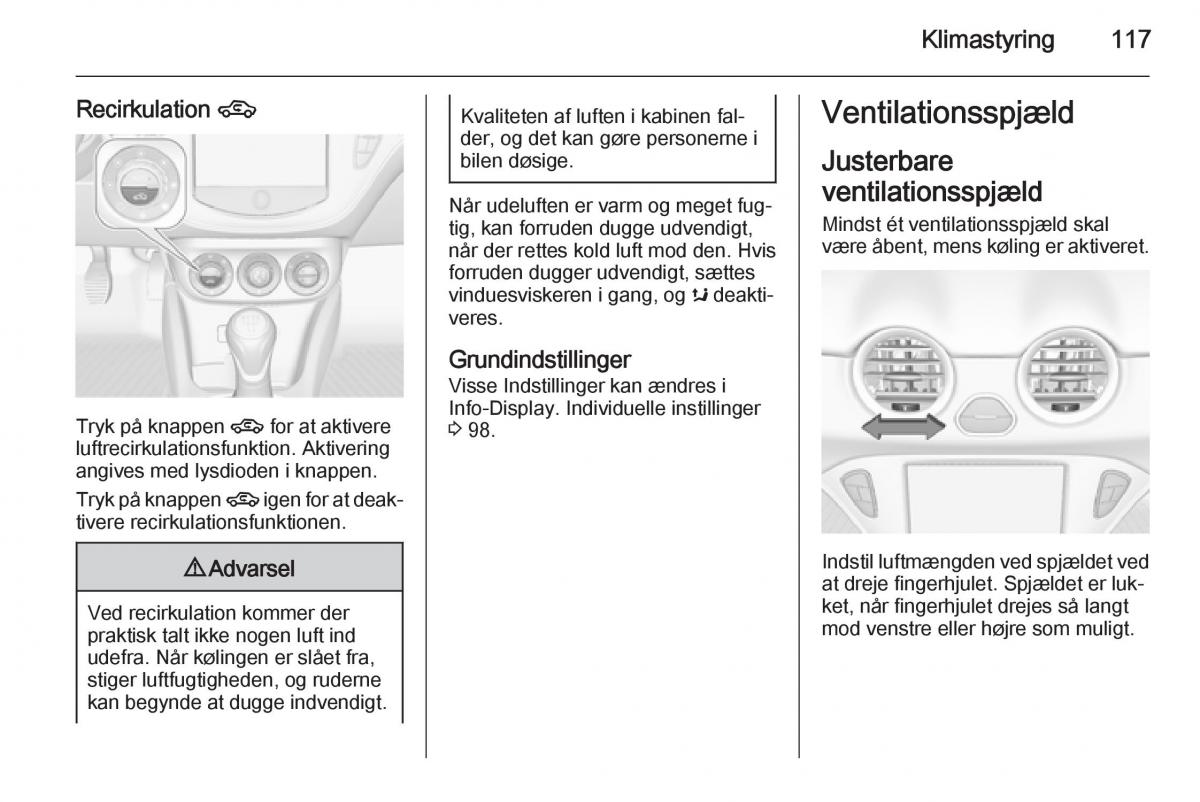 Opel Adam Bilens instruktionsbog / page 119