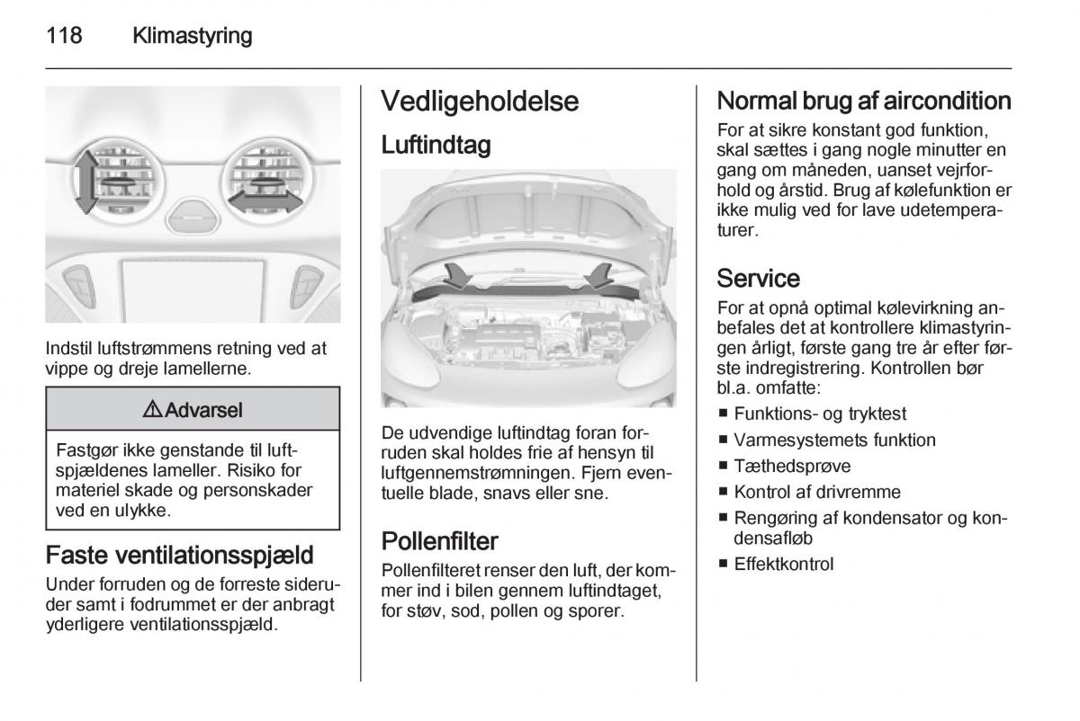 Opel Adam Bilens instruktionsbog / page 120