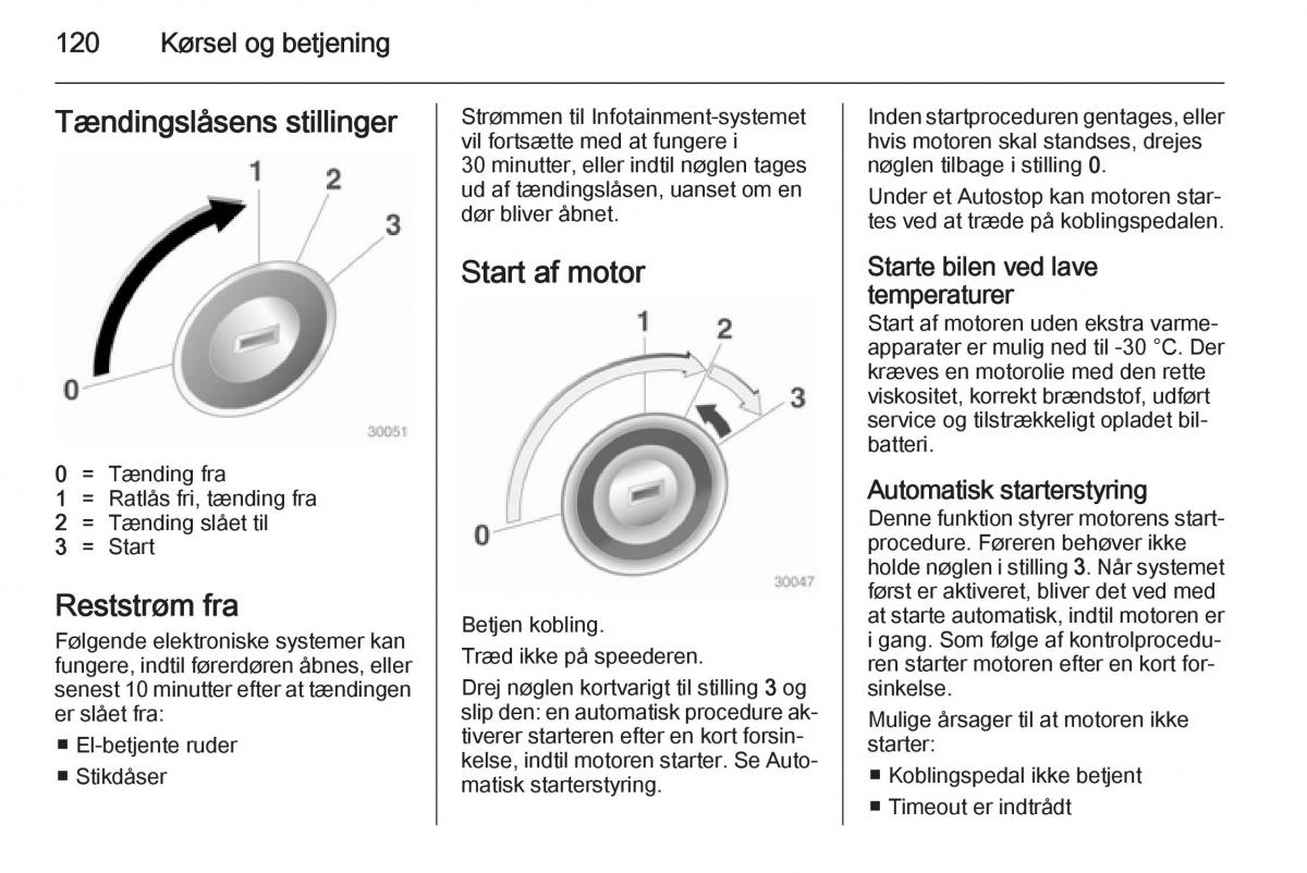 Opel Adam Bilens instruktionsbog / page 122