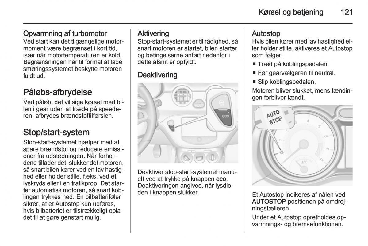 Opel Adam Bilens instruktionsbog / page 123