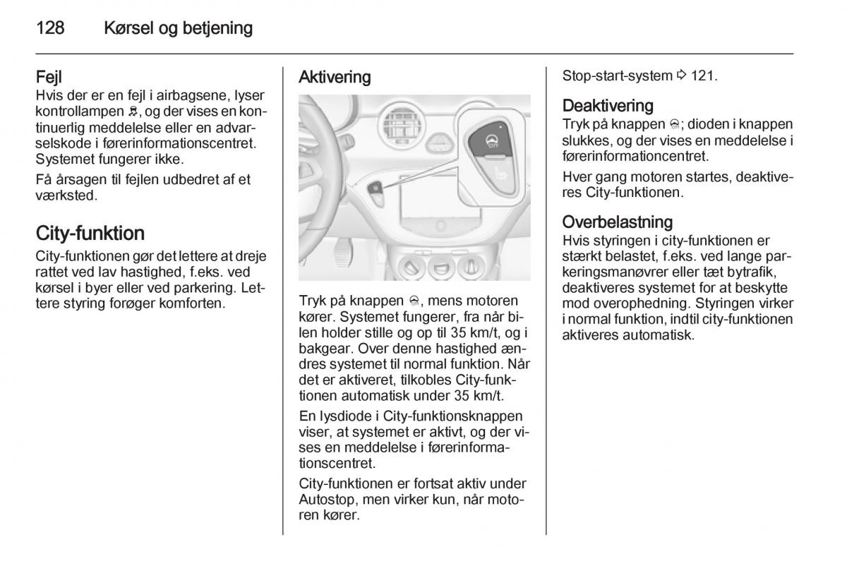 Opel Adam Bilens instruktionsbog / page 130