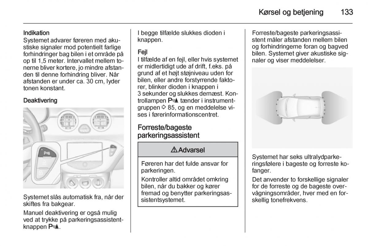 Opel Adam Bilens instruktionsbog / page 135