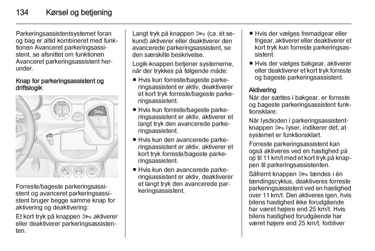 Opel Adam Bilens instruktionsbog / page 136