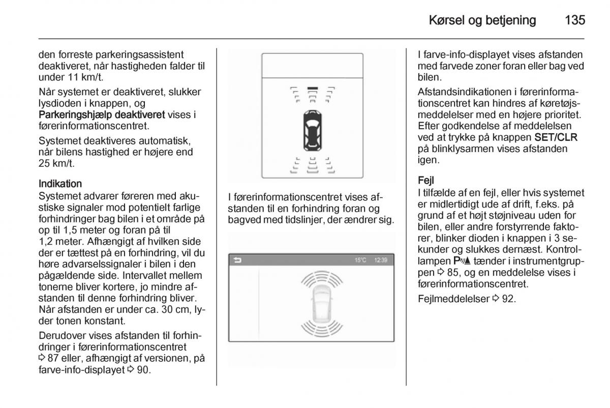 Opel Adam Bilens instruktionsbog / page 137