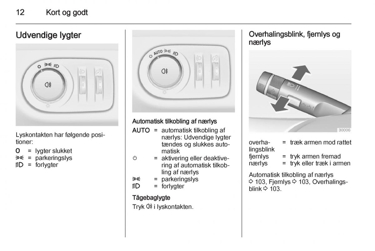 Opel Adam Bilens instruktionsbog / page 14