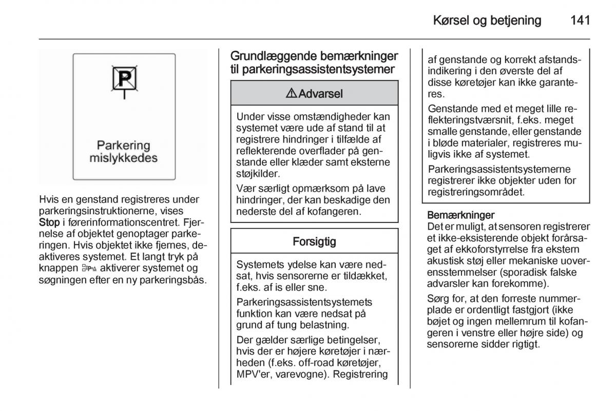 Opel Adam Bilens instruktionsbog / page 143