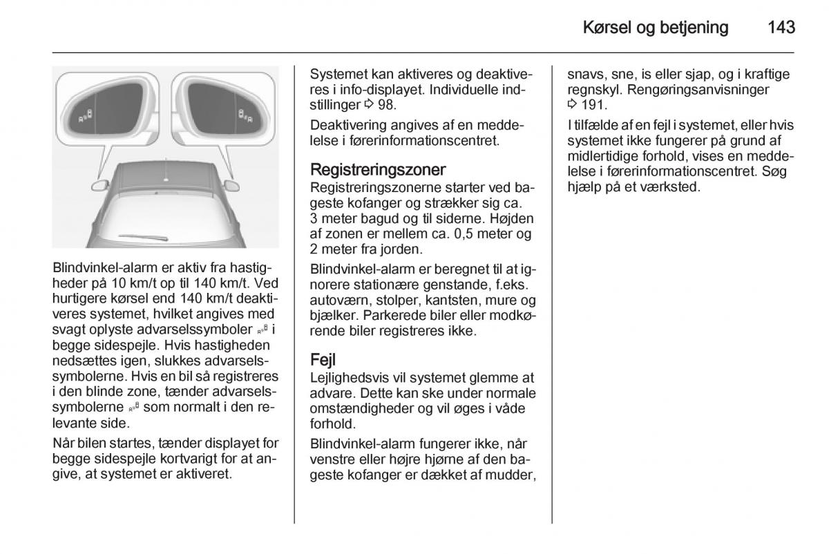 Opel Adam Bilens instruktionsbog / page 145