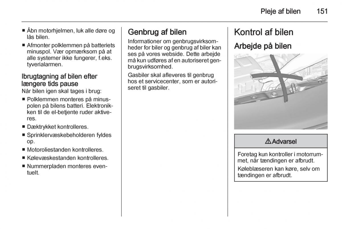 Opel Adam Bilens instruktionsbog / page 153