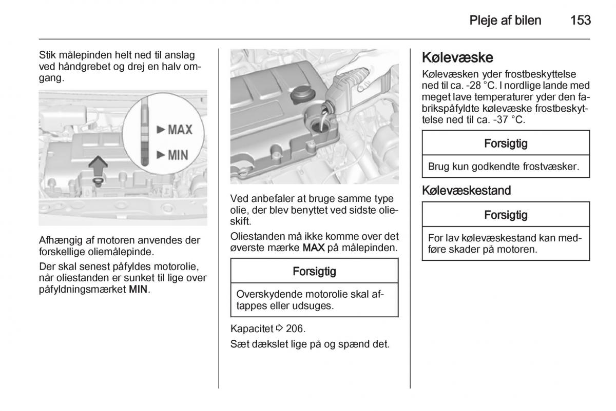 Opel Adam Bilens instruktionsbog / page 155