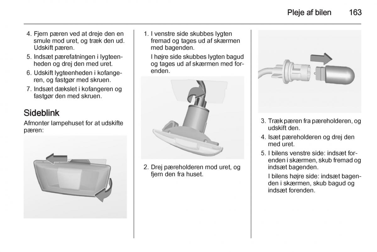 Opel Adam Bilens instruktionsbog / page 165