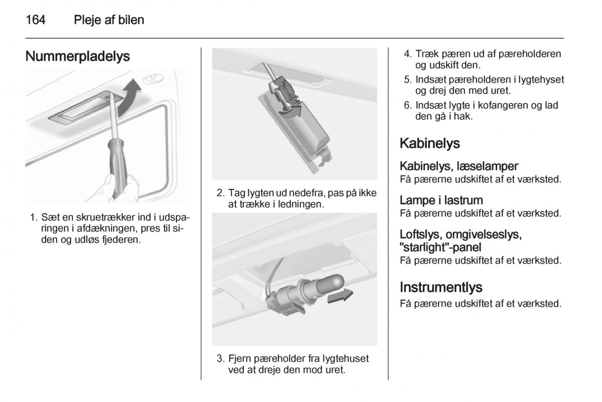 Opel Adam Bilens instruktionsbog / page 166