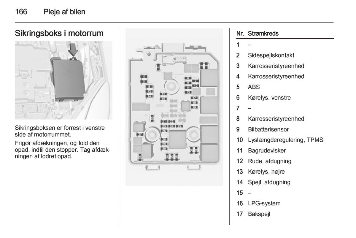 Opel Adam Bilens instruktionsbog / page 168