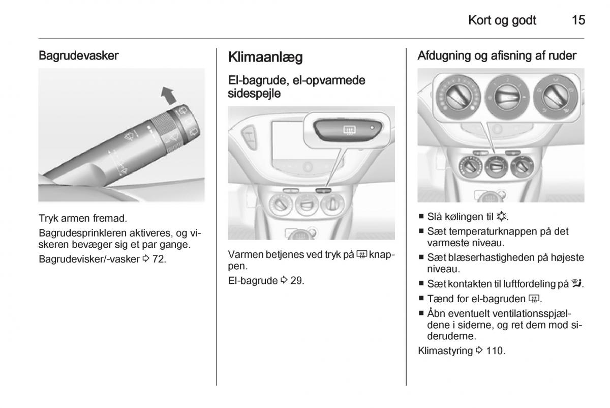 Opel Adam Bilens instruktionsbog / page 17