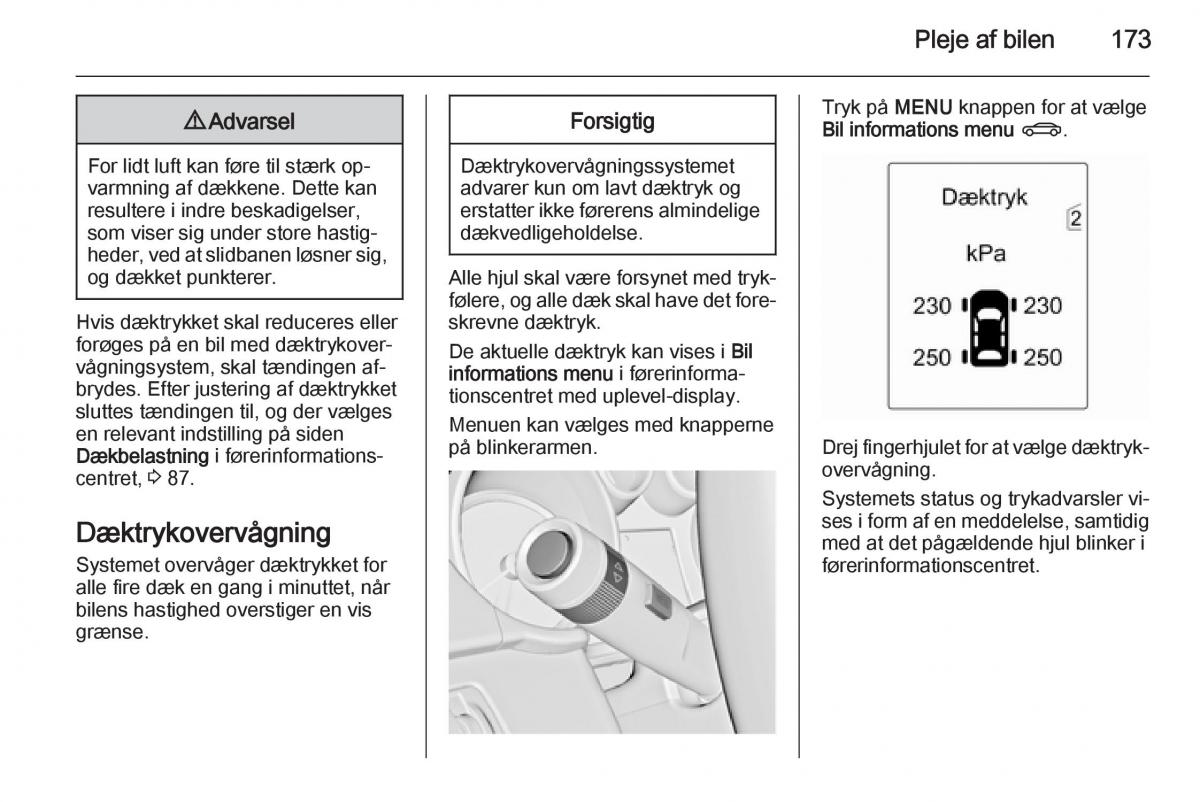 Opel Adam Bilens instruktionsbog / page 175