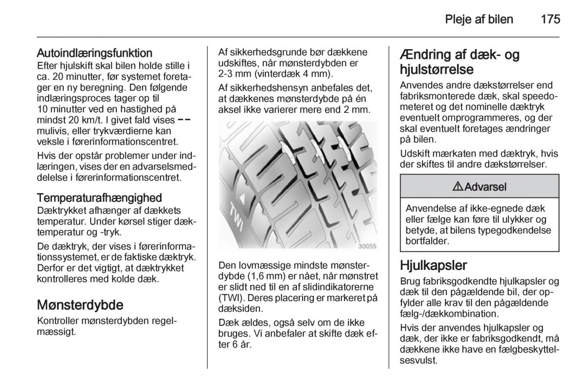 Opel Adam Bilens instruktionsbog / page 177