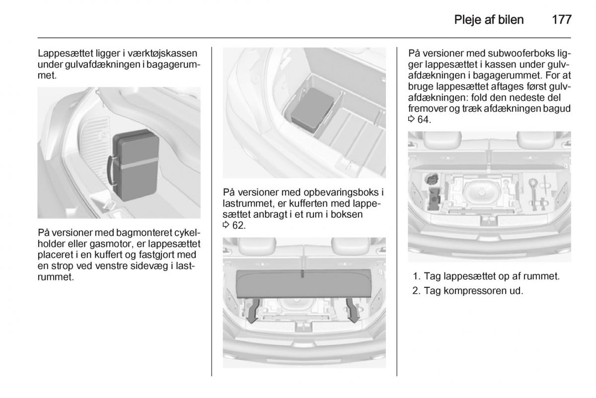 Opel Adam Bilens instruktionsbog / page 179