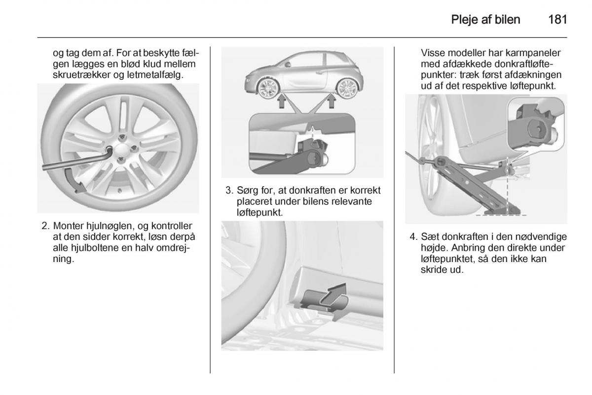 Opel Adam Bilens instruktionsbog / page 183