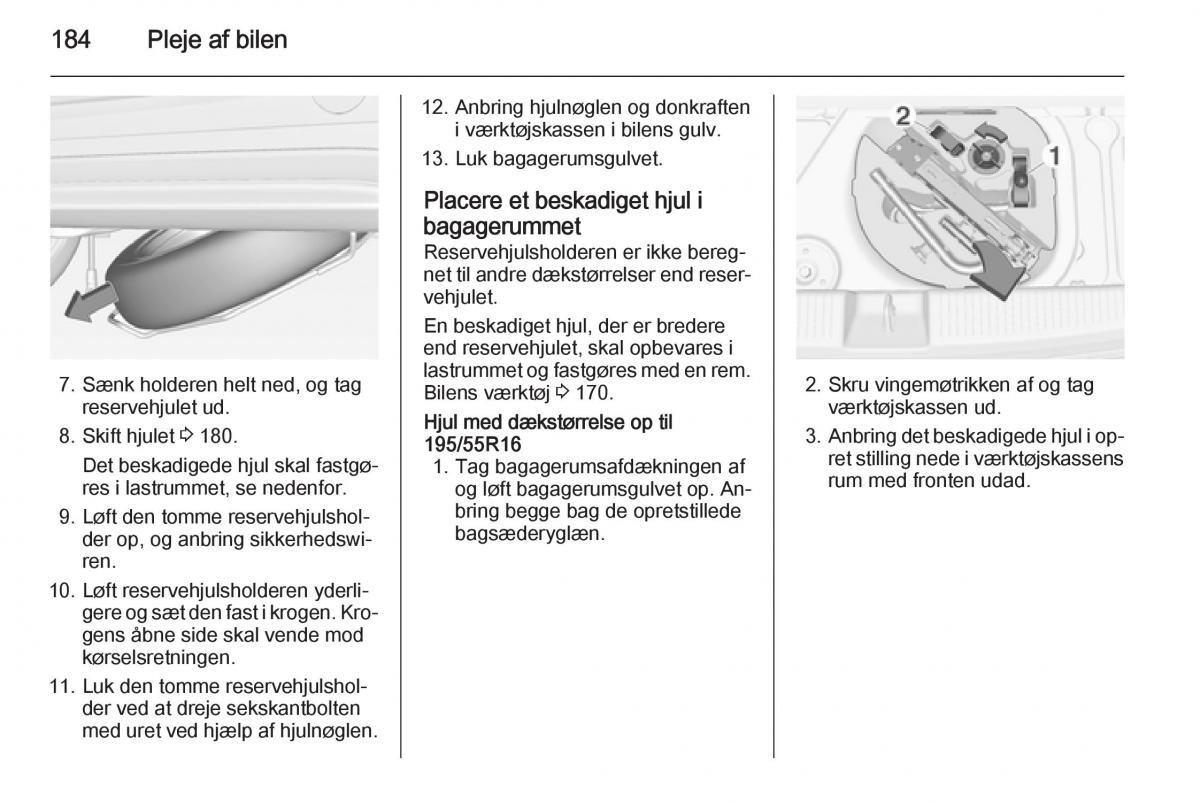 Opel Adam Bilens instruktionsbog / page 186