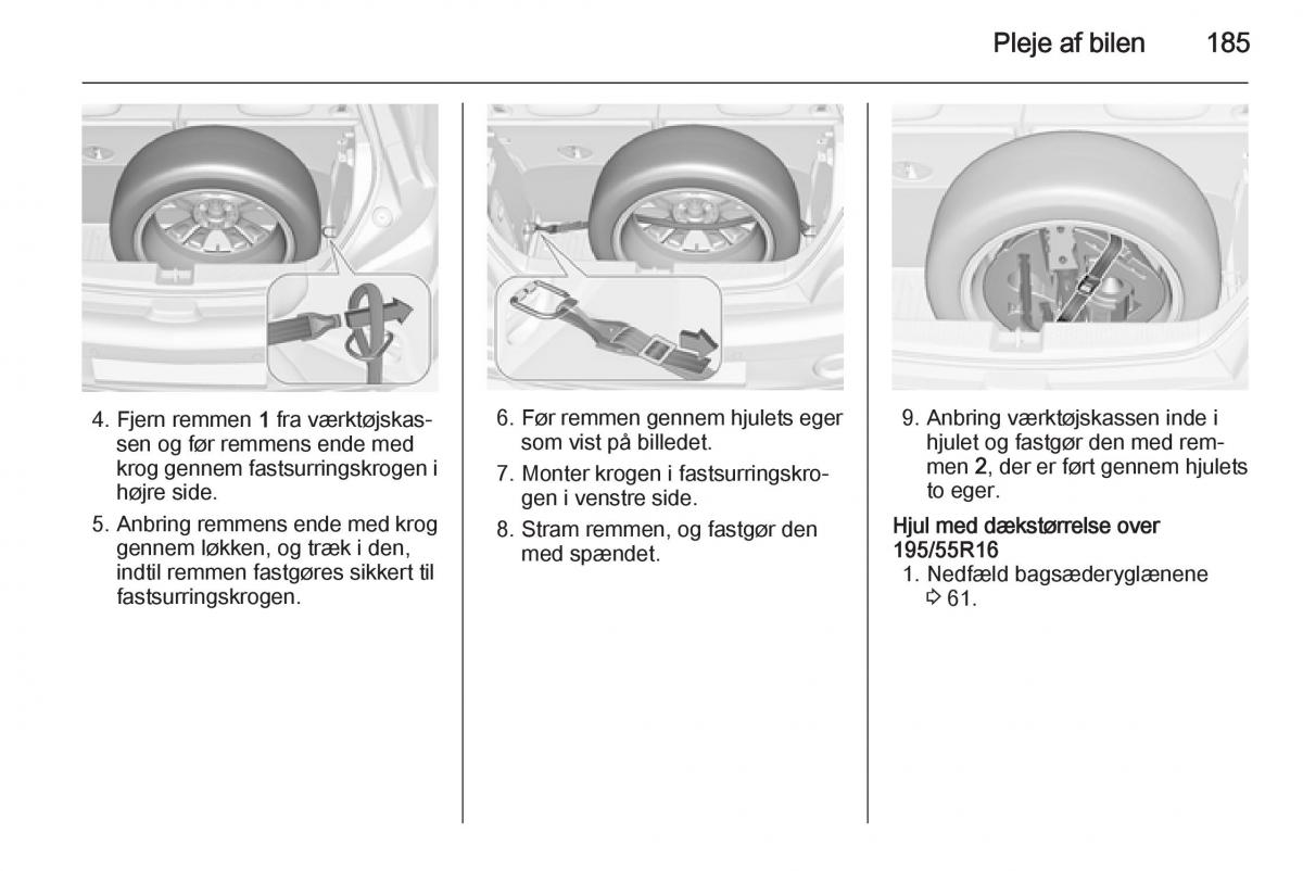 Opel Adam Bilens instruktionsbog / page 187