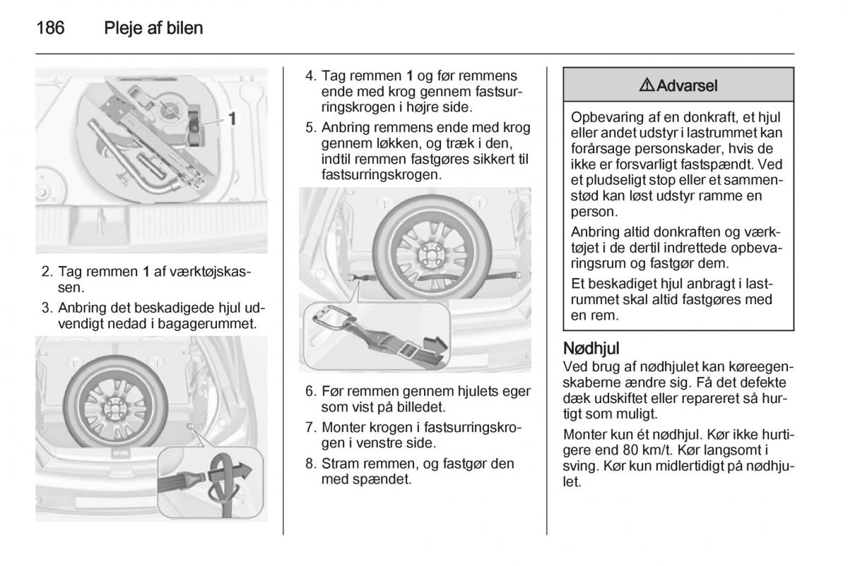 Opel Adam Bilens instruktionsbog / page 188