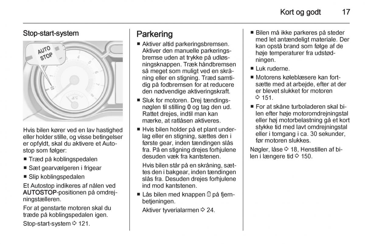 Opel Adam Bilens instruktionsbog / page 19