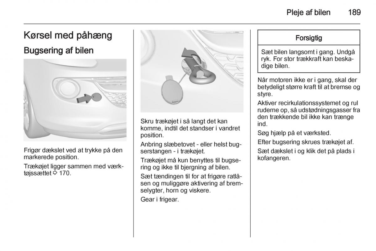 Opel Adam Bilens instruktionsbog / page 191