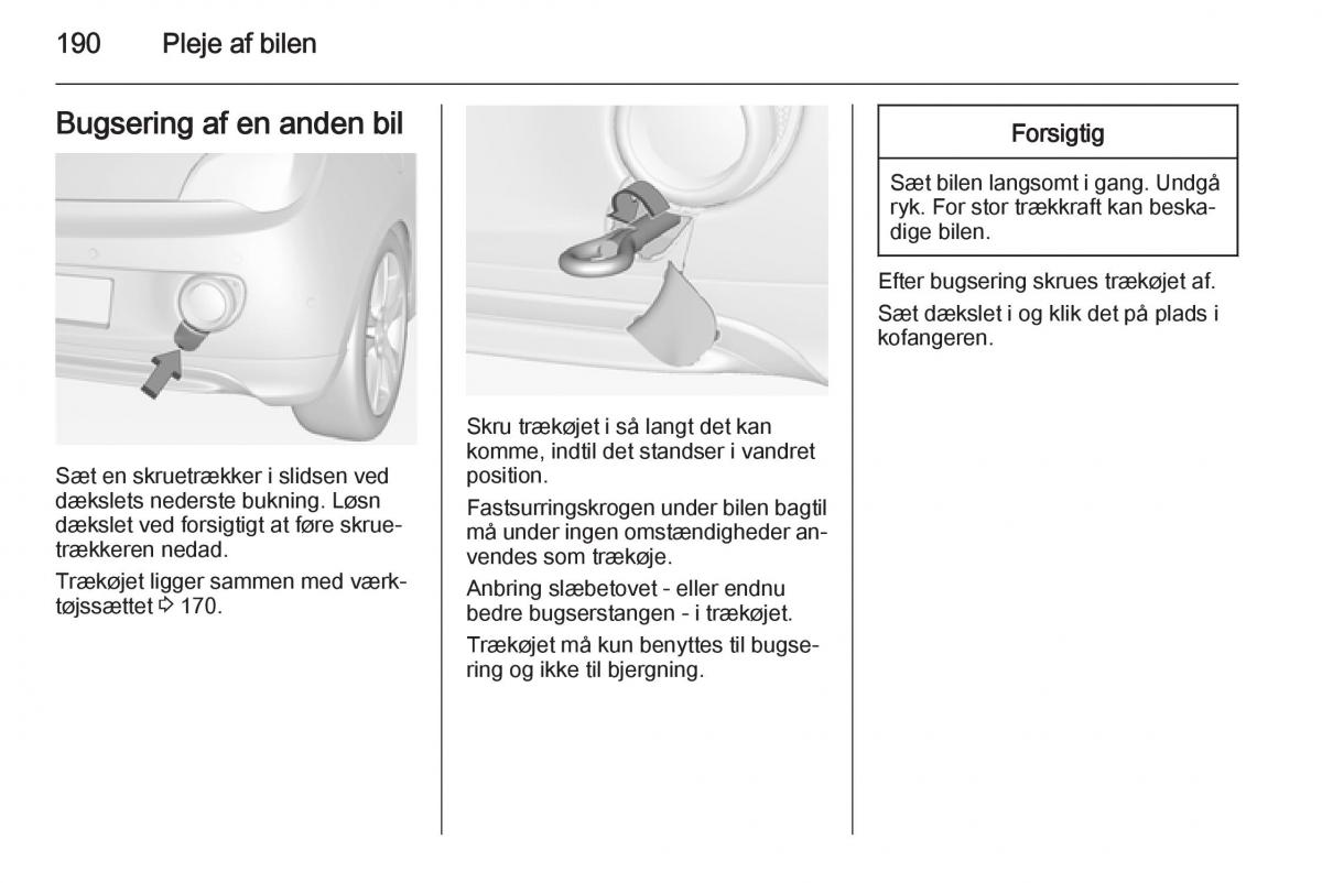 Opel Adam Bilens instruktionsbog / page 192