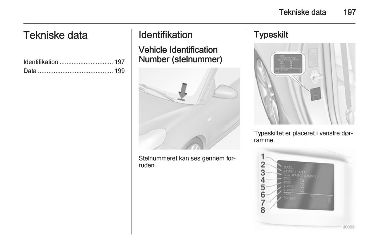 Opel Adam Bilens instruktionsbog / page 199