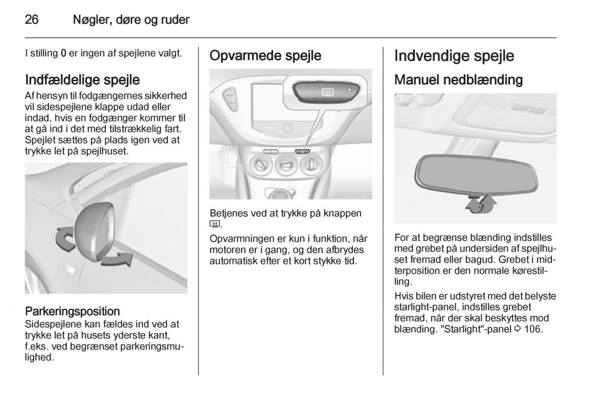 Opel Adam Bilens instruktionsbog / page 28