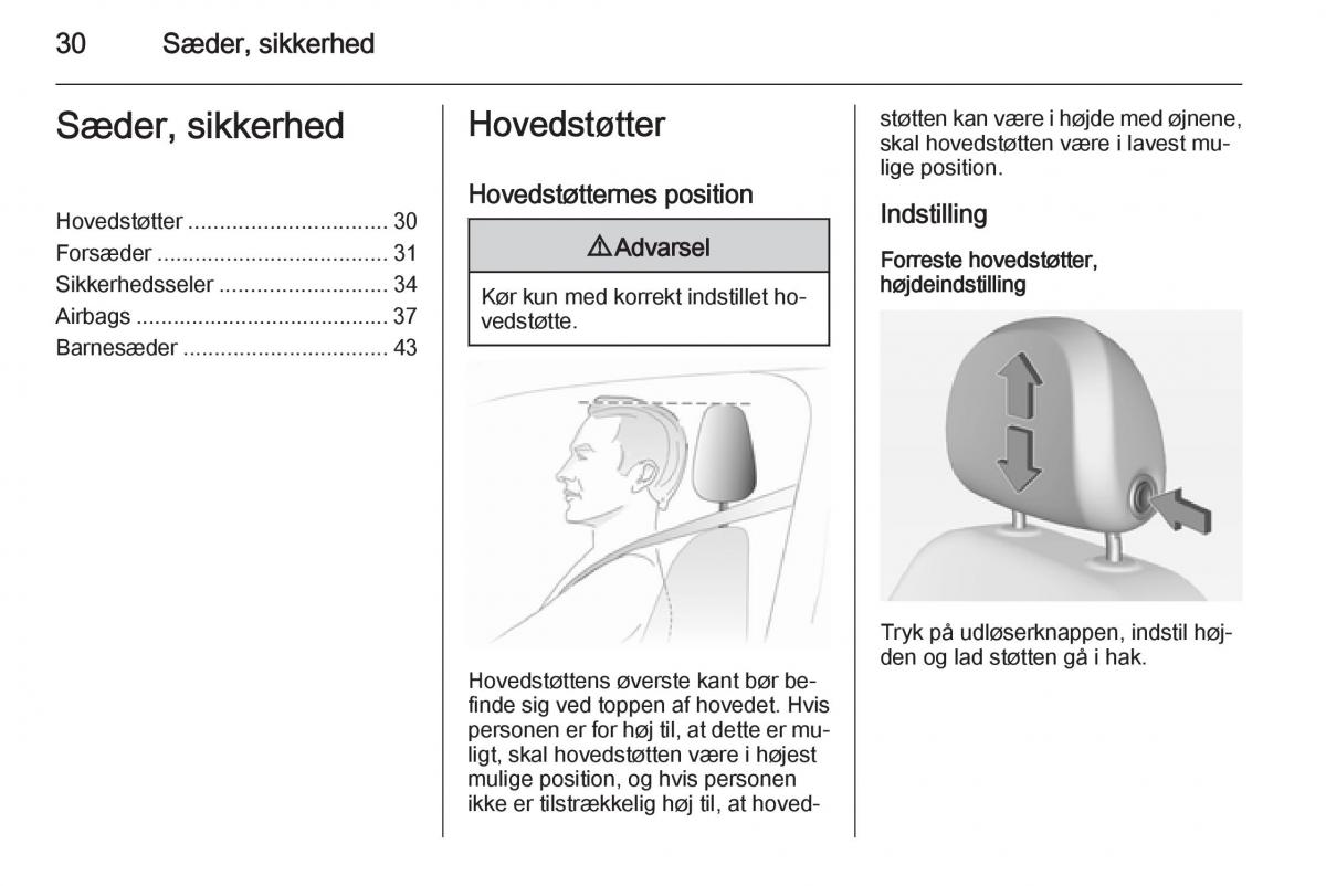 Opel Adam Bilens instruktionsbog / page 32