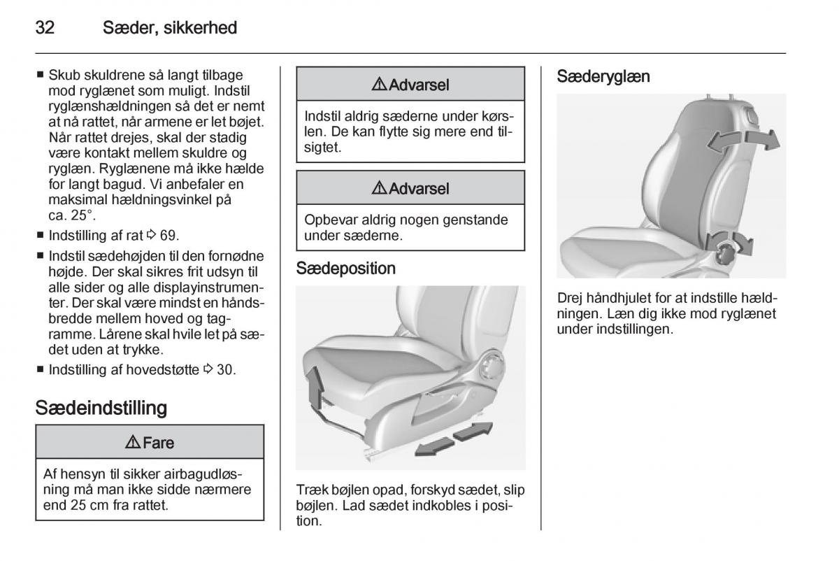 Opel Adam Bilens instruktionsbog / page 34