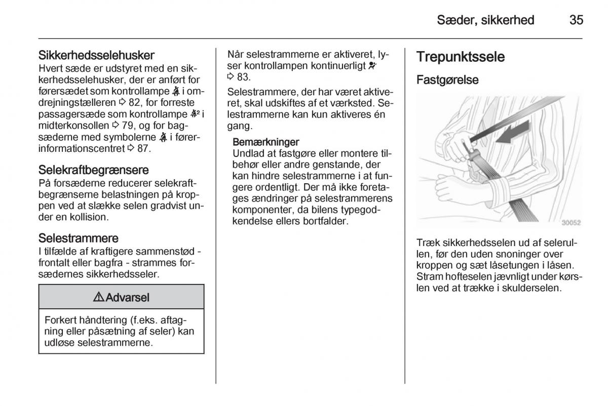 Opel Adam Bilens instruktionsbog / page 37